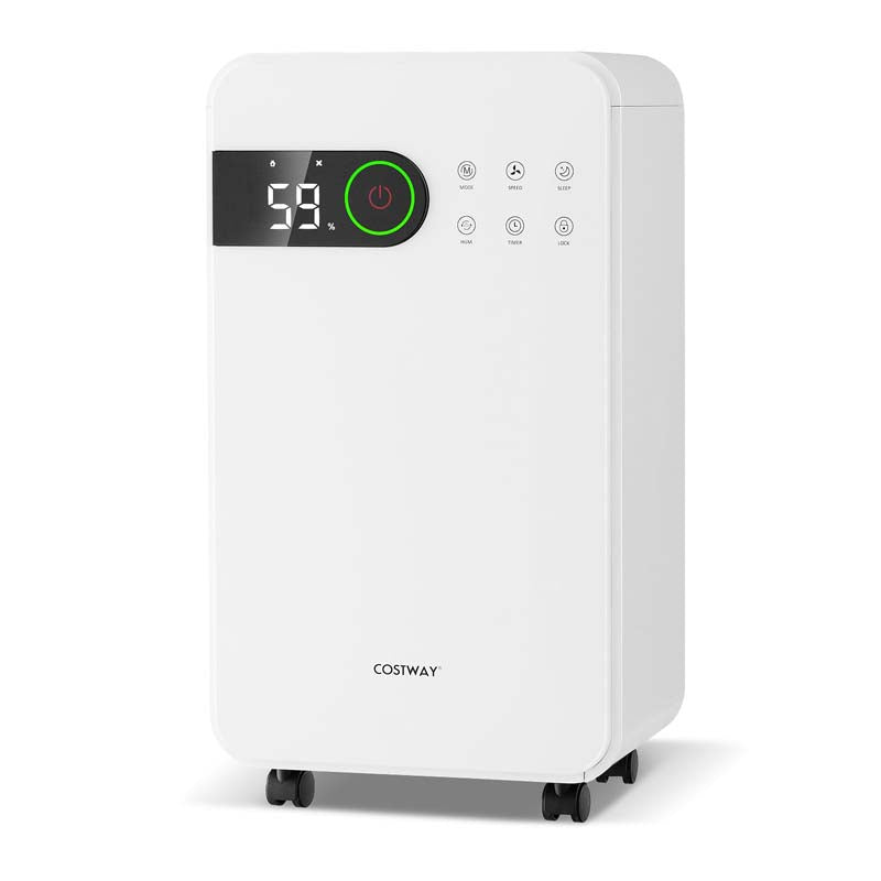 2500 Sq.Ft Dehumidifier for Basement, 32 Pints Dehumidifier with Auto Drain, Child Lock & Wheels, Sleep Mode, 3-Color LED Indicator & 24H Timer