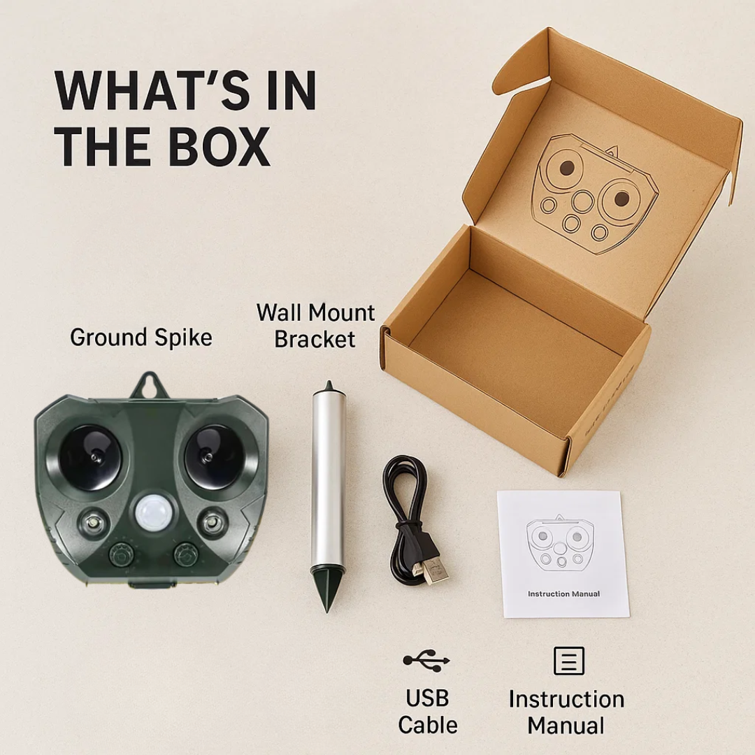 Ultrasonic Bird & Pest Defender | Weatherproof, Solar-Powered & Effective for Garden Protection