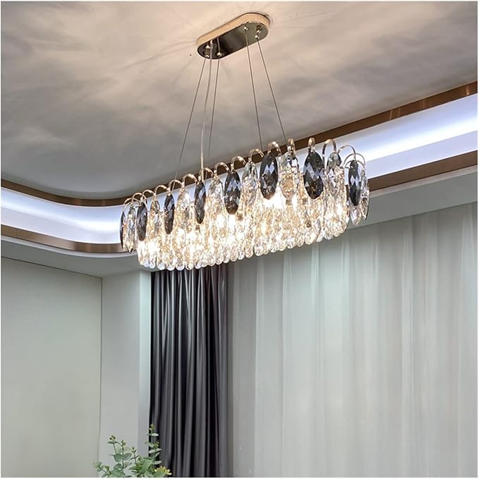 K9 Crystal Chandelier Light Fixture - Modern Hanging Pendant for Dining Room & Living Room Decor
