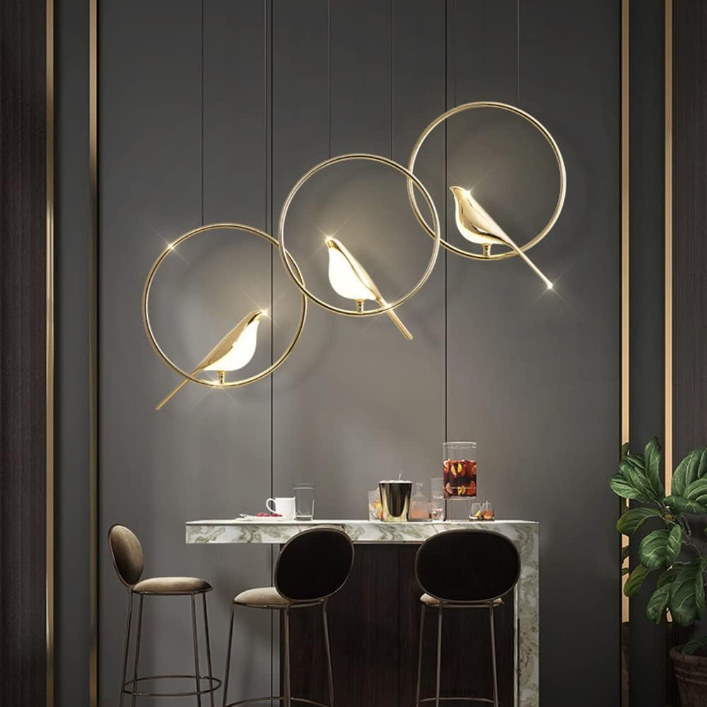 Circle Pendant Lamp with Bird Motifs – Modern Lighting Fixture for Home Decor & Unique Ceiling Design