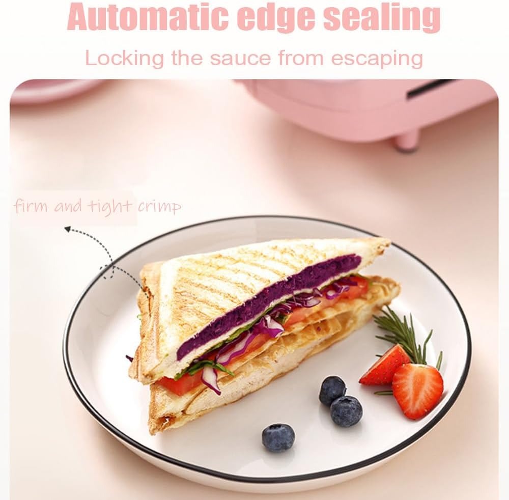 2-in-1 Sandwich Maker & Toaster | Non-Stick Auto-Sealing Plates for Quick Breakfasts, Snacks & Easy Cleanup