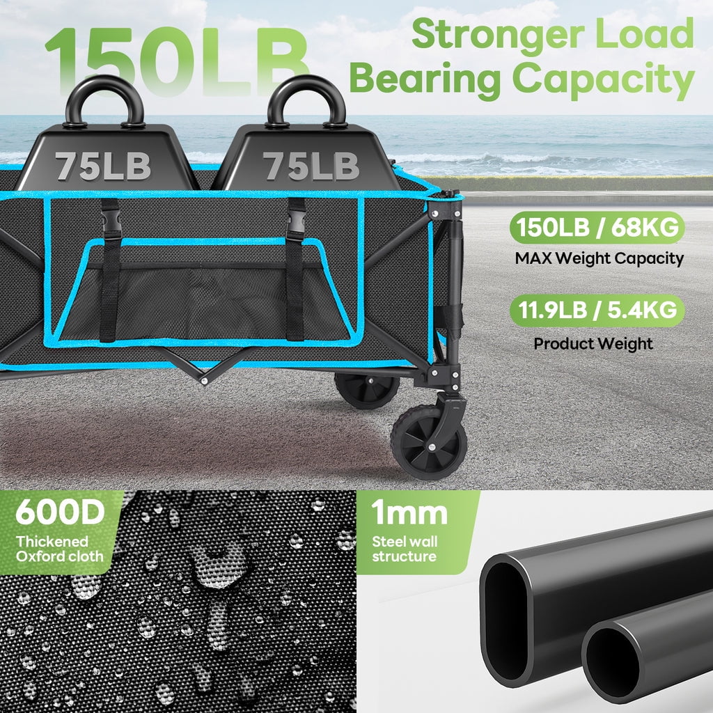 Heavy-Duty Portable Foldable Wagon Cart