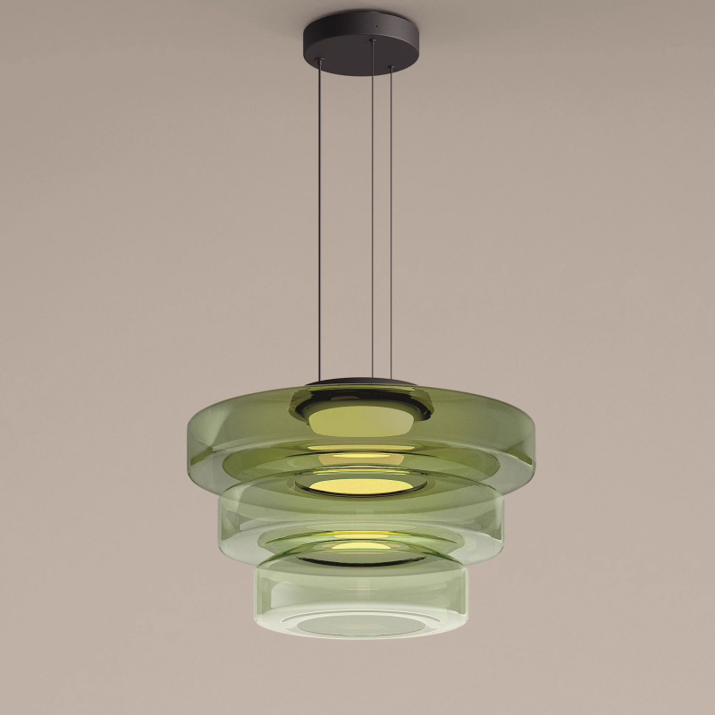 Bauhaus Style Glass Pendant Light Fixture for Kitchen Island & Dining Room