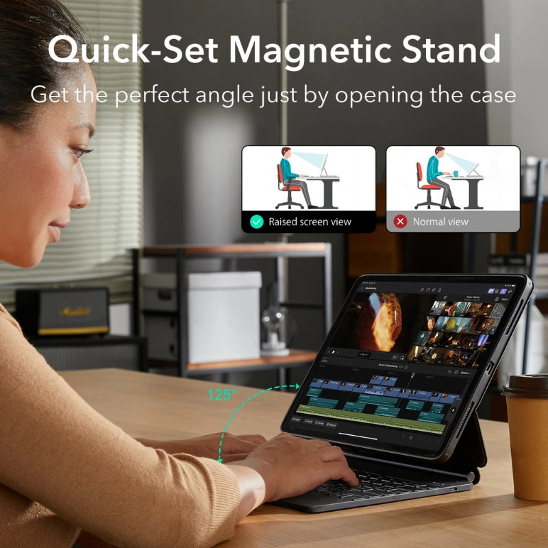 360 Magnetic Keyboard Case For iPad