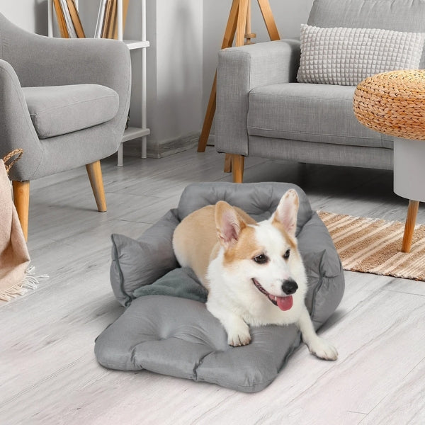 Dog Car Seat Bed with Harness | Waterproof Travel Dog Car Seat Bed