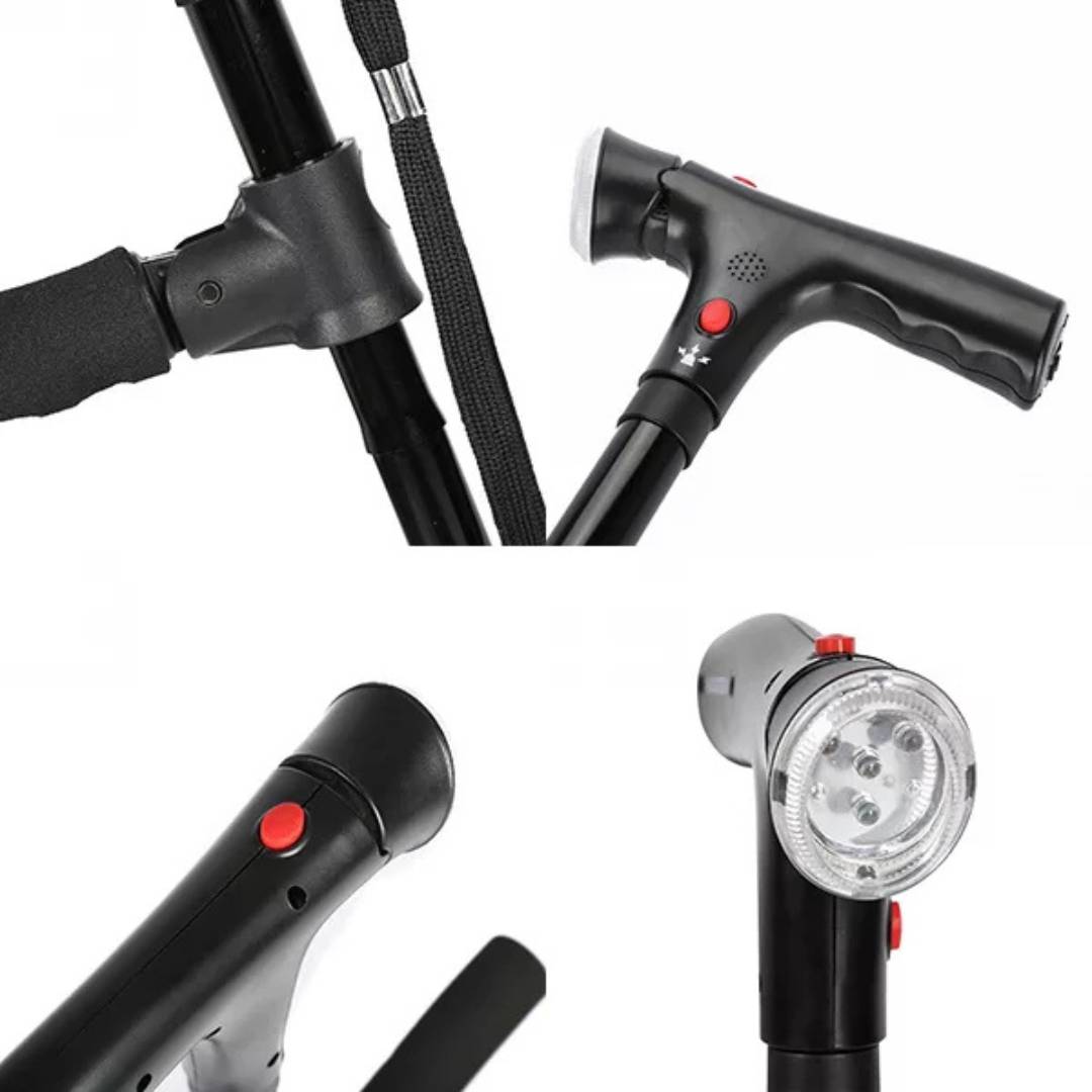 Folding Cane - Lightweight Telescopic Walking Stick for Seniors & Travelers - Collapsible Mobility Aid for Easy Transport