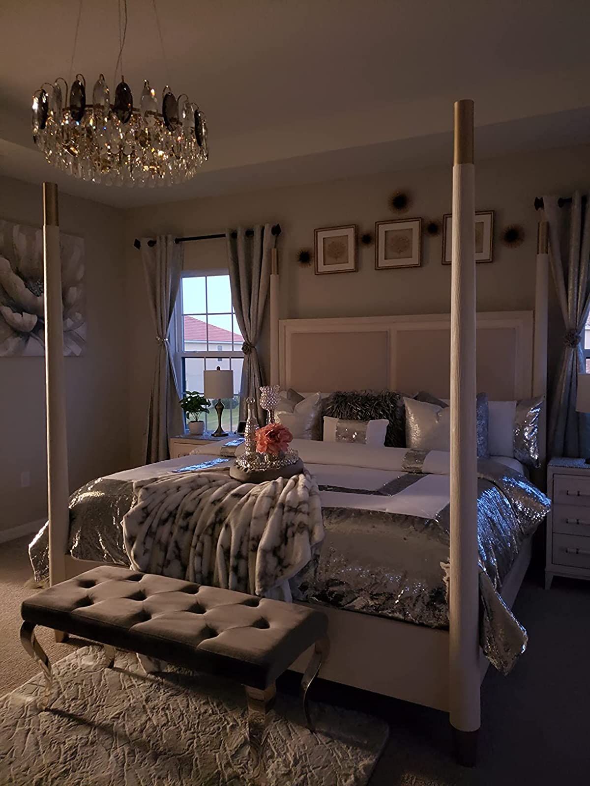 K9 Crystal Chandelier Light Fixture - Modern Hanging Pendant for Dining Room & Living Room Decor