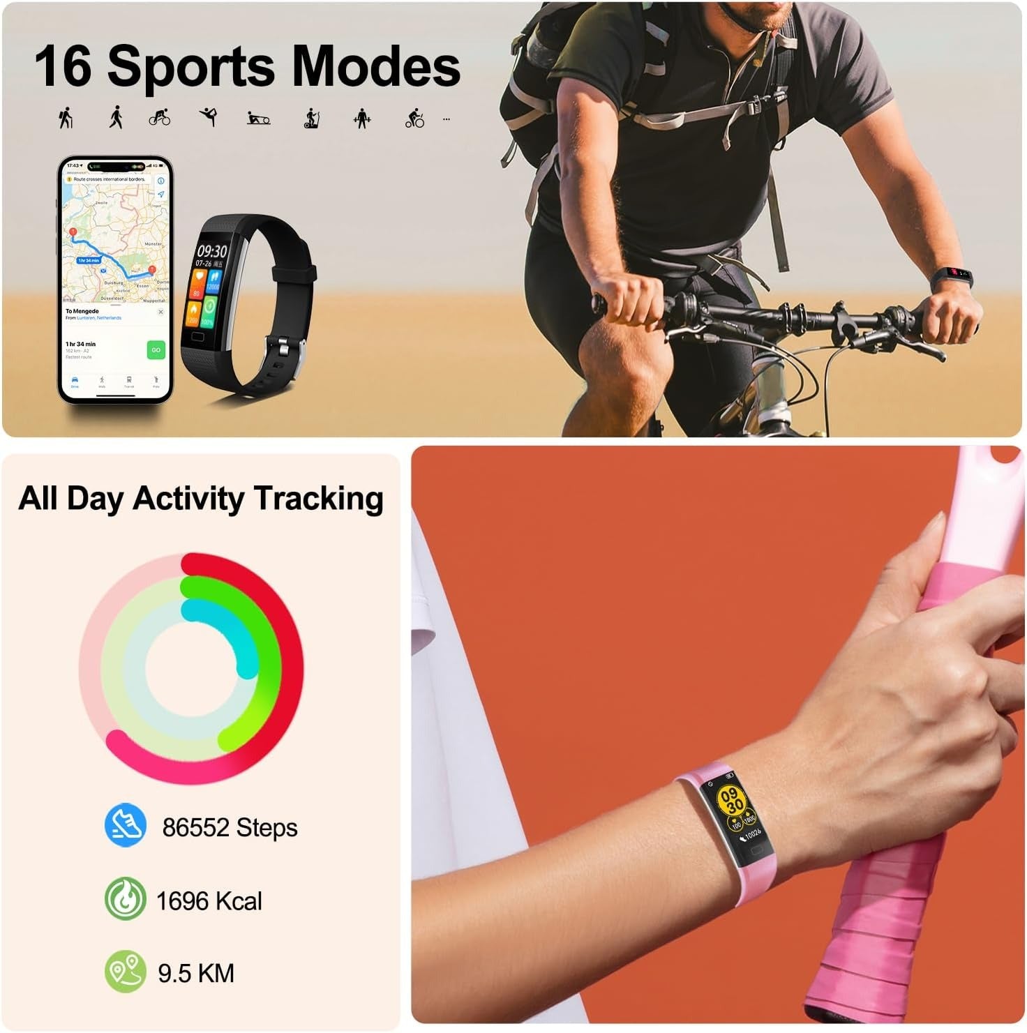 Blood Pressure and Heart Rate Monitor Smartwatch | Waterproof, Sleep Tracking & Fitness Insights for Daily Health Management