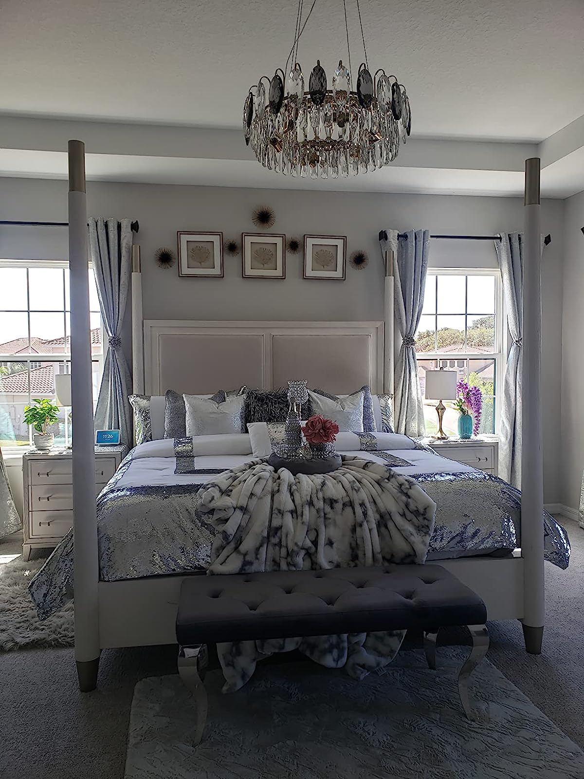 K9 Crystal Chandelier Light Fixture - Modern Hanging Pendant for Dining Room & Living Room Decor