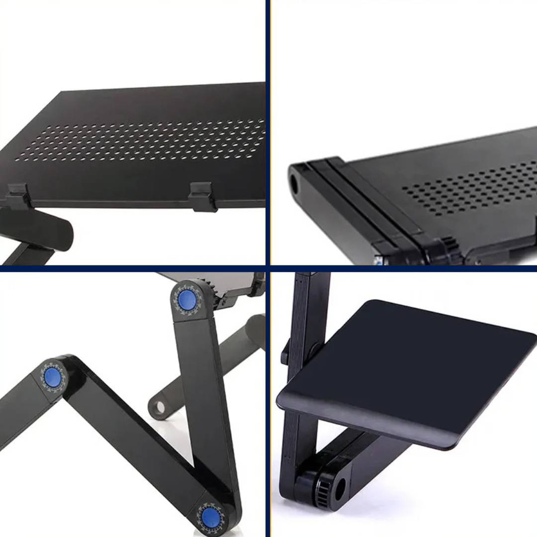 Adjustable Laptop Stand for Bed, Couch & Desk - Ergonomic Design with Cooling Function for Comfort and Productivity