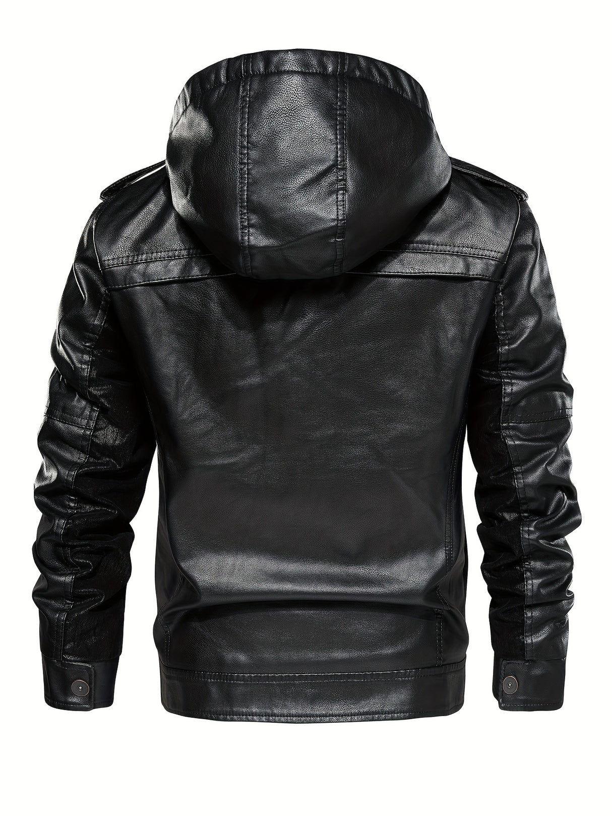 Men’s Windproof Leather Jacket with Fleece Lining – Warm Casual Outerwear