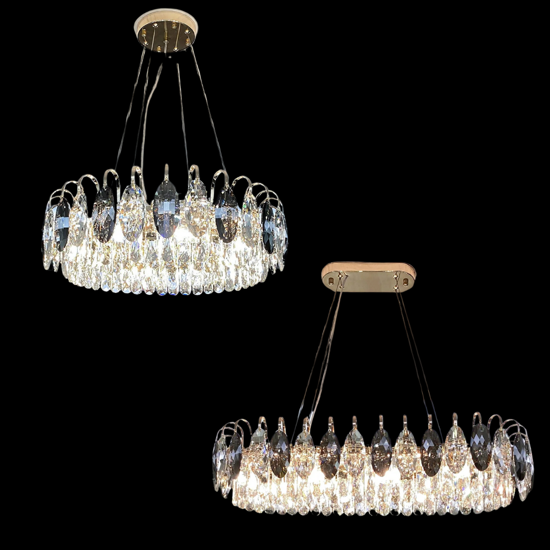 K9 Crystal Chandelier Light Fixture - Modern Hanging Pendant for Dining Room & Living Room Decor