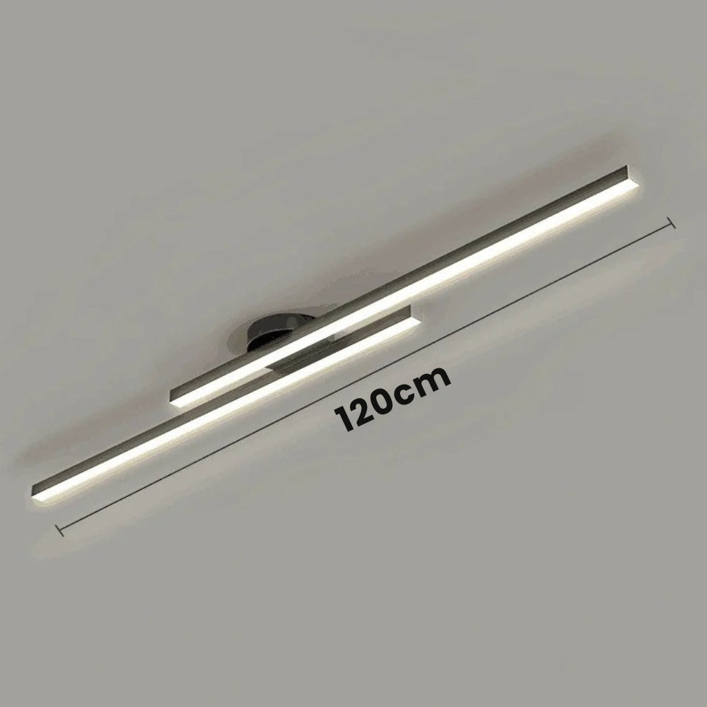 Minimalist Modern Hallway Lights – Long Strip Linear Ceiling Lamp, Close-to-Ceiling Chandelier, Remote Dimmable for Home Interiors
