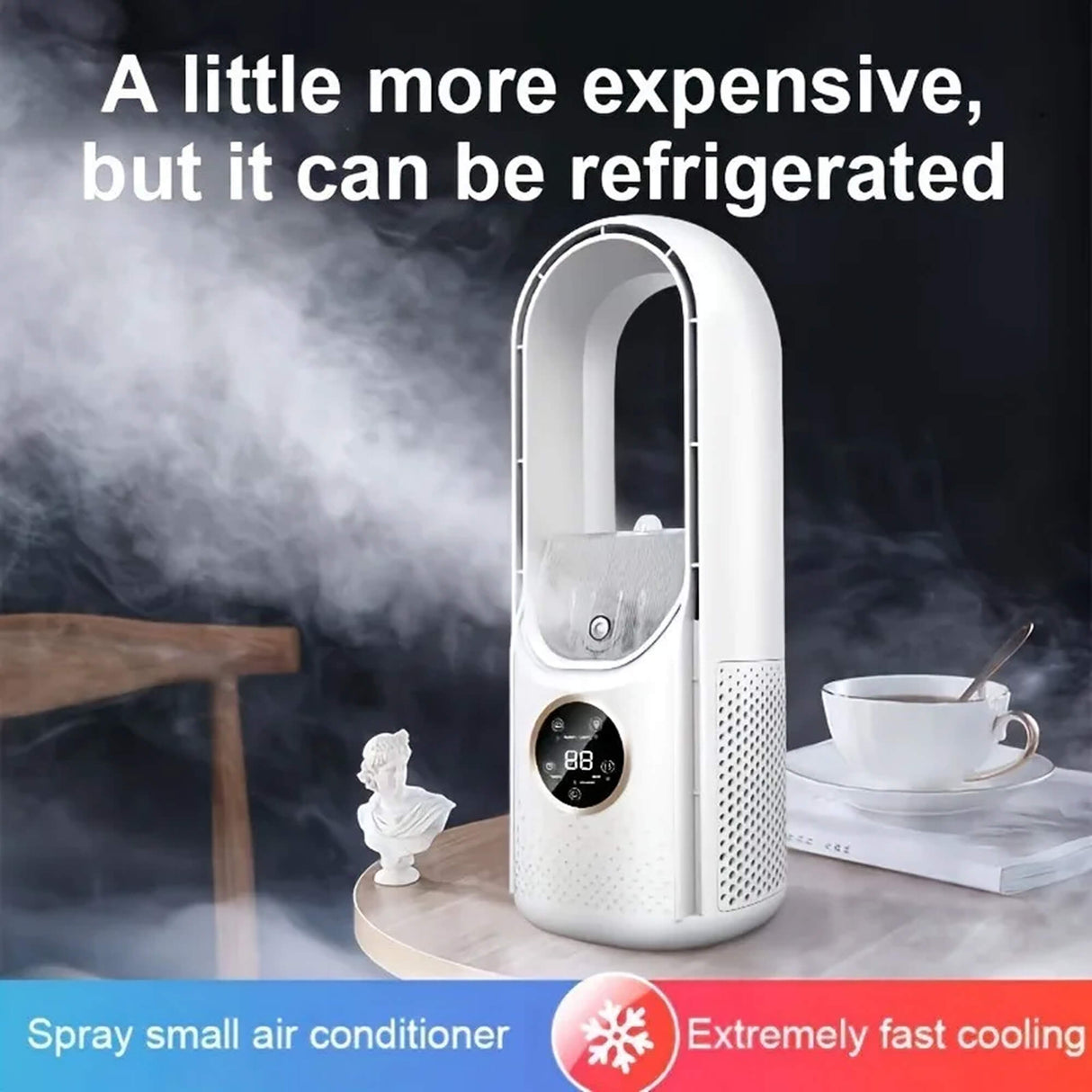 Bladeless Portable Air Conditioner | Ultra-Quiet, Ergonomic Design & Ideal for Home and Office Use
