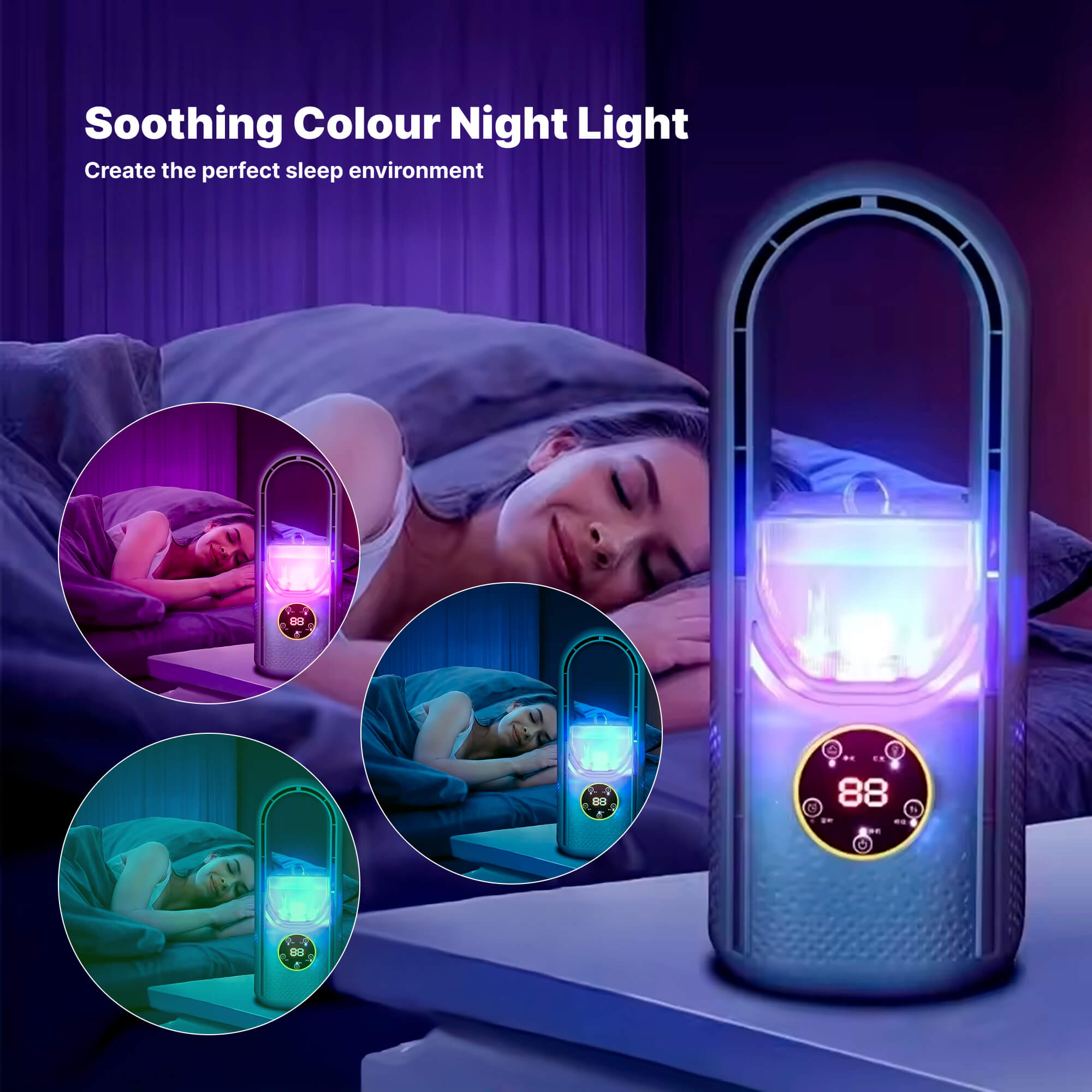 Bladeless Portable Air Conditioner | Ultra-Quiet, Ergonomic Design & Ideal for Home and Office Use