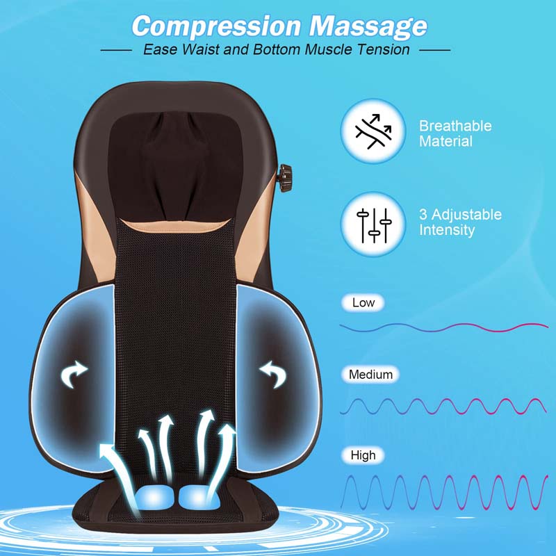 Electric Massage Chair Cushion Shiatsu Full Back Massager Neck Massage Pad with Heat, Car Seat Massager for Home Office