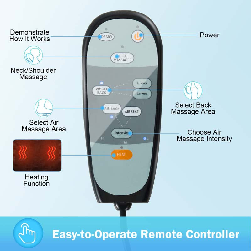 Electric Massage Chair Cushion Shiatsu Full Back Massager Neck Massage Pad with Heat, Car Seat Massager for Home Office