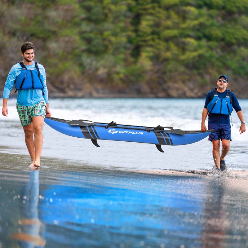 2-Person Inflatable Kayak Set with 2 Aluminium Oars & Repair Kit, 12.5Ft 507lbs Portable Fishing Touring Kayaks for Adults