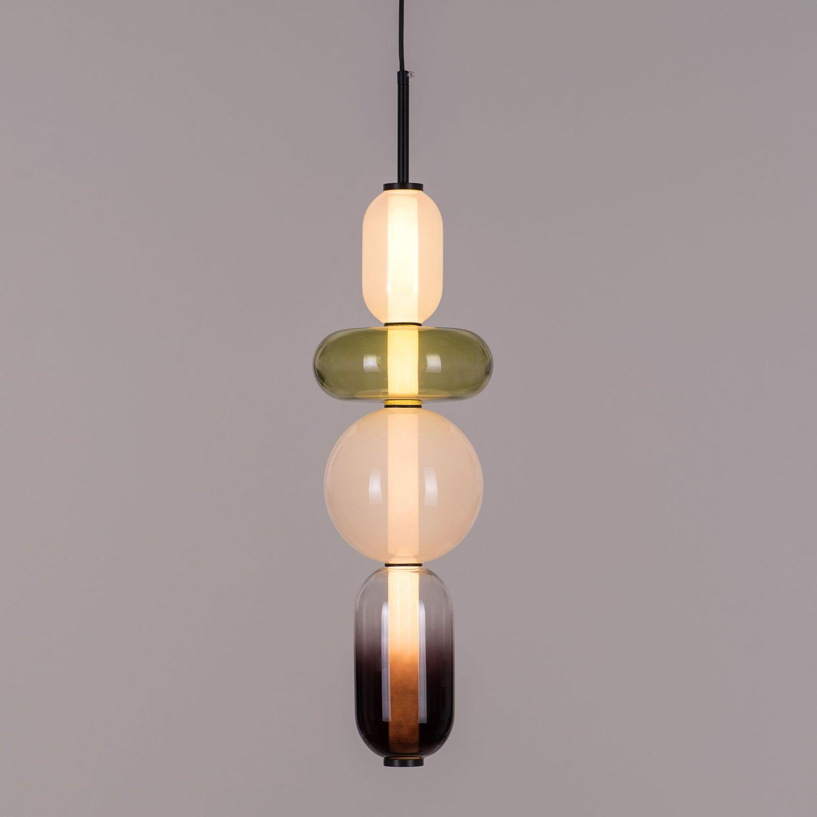 Glass Pendant Light Fixture with Candied Finish for Kitchen Island & Dining Room Lighting