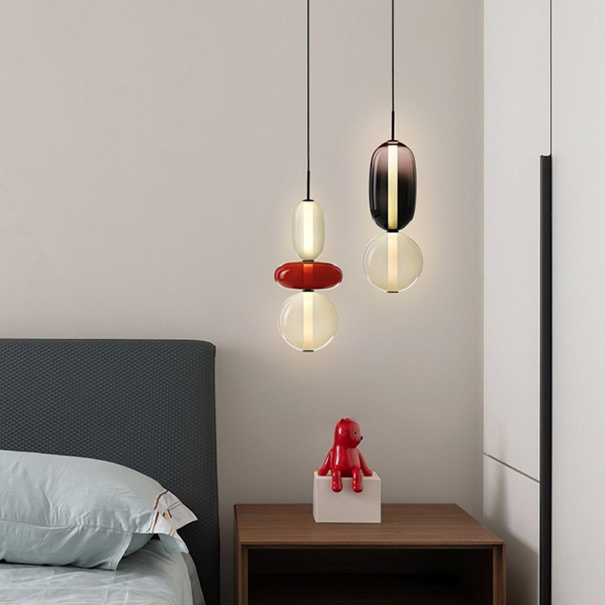 Glass Pendant Light Fixture with Candied Finish for Kitchen Island & Dining Room Lighting