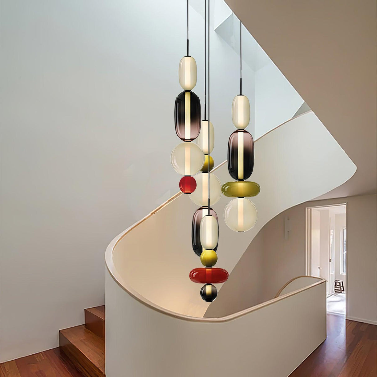 Glass Pendant Light Fixture with Candied Finish for Kitchen Island & Dining Room Lighting