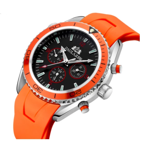 Mens Watch Rubber Strap Automatic Self Wind Mechanical Watch for Men