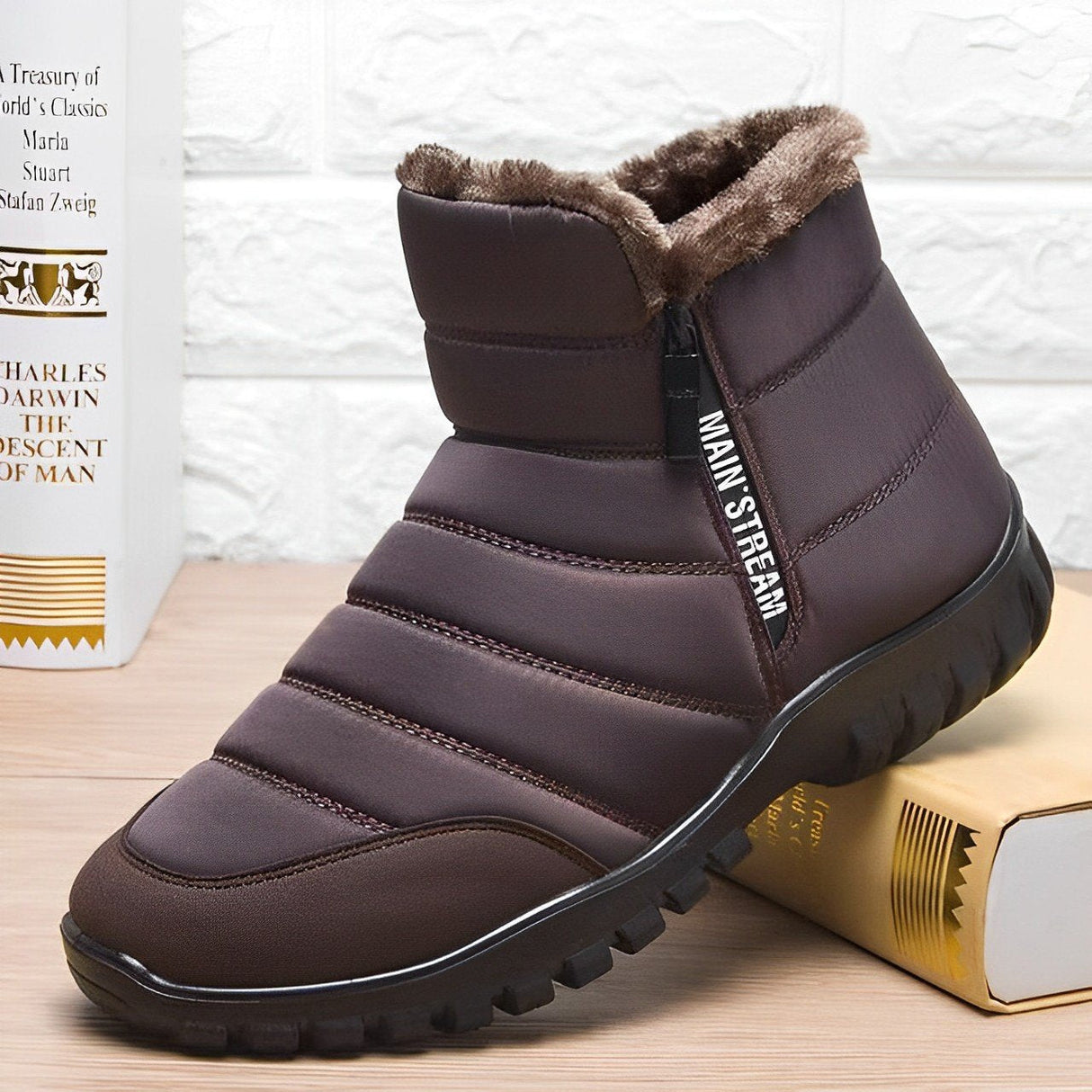 Men’s Waterproof Warm Cotton Zipper Snow Ankle Boots