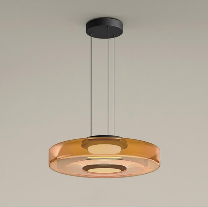 Bauhaus Style Glass Pendant Light Fixture for Kitchen Island & Dining Room
