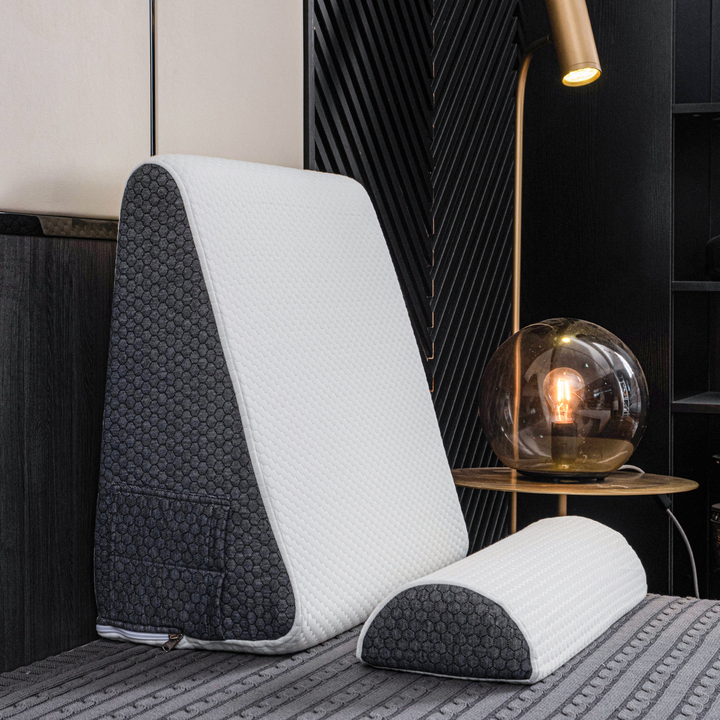 Inclined Reflux Wedge Support Pillow | Memory Foam, Hypoallergenic & Ideal for Back and Side Sleepers