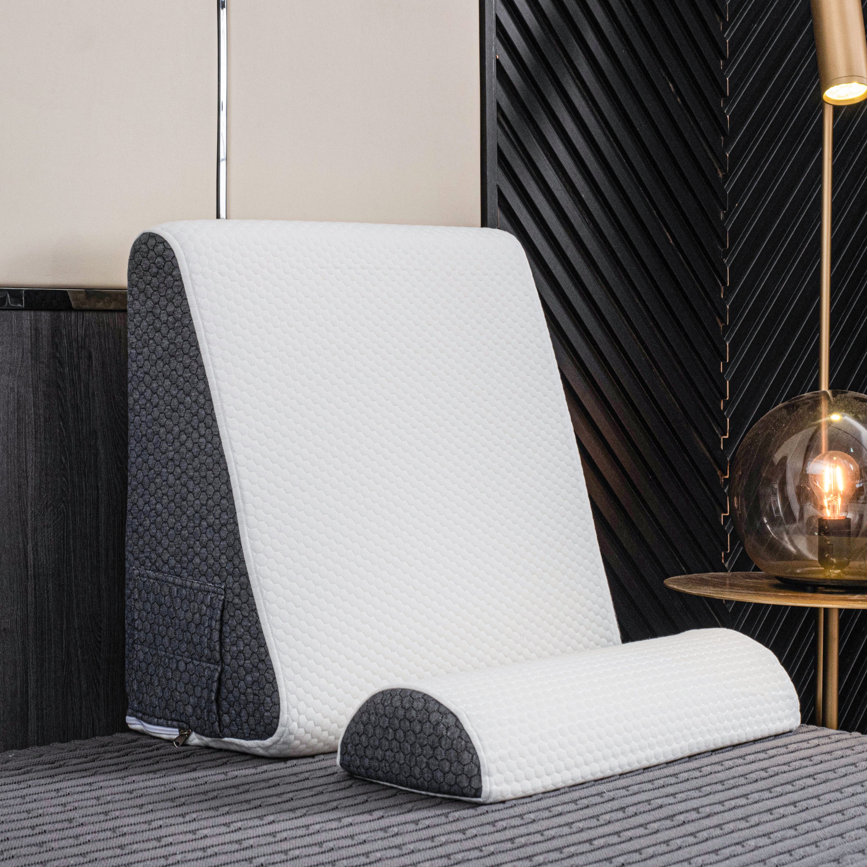 Inclined Reflux Wedge Support Pillow | Memory Foam, Hypoallergenic & Ideal for Back and Side Sleepers