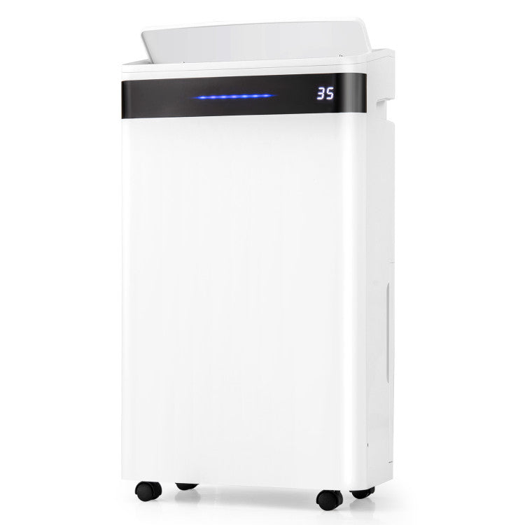 57 Pint Dehumidifier for Home & Basement, 4500 Sq. Ft Portable Dehumidifier with 12" Auto Drain Hose, 3-Color Indicator & Dry Clothes Mode