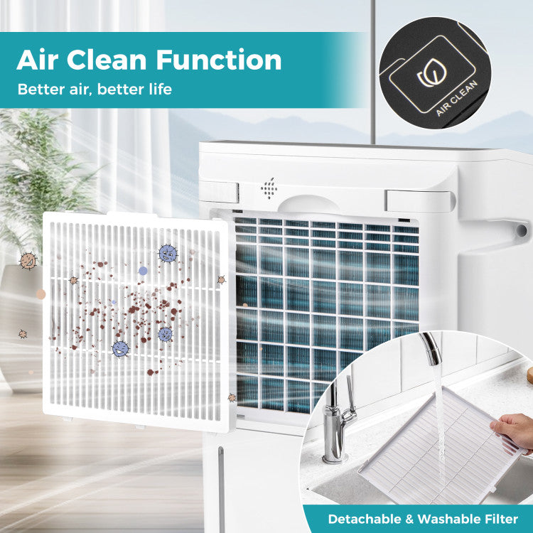 57 Pint Dehumidifier for Home & Basement, 4500 Sq. Ft Portable Dehumidifier with 12" Auto Drain Hose, 3-Color Indicator & Dry Clothes Mode