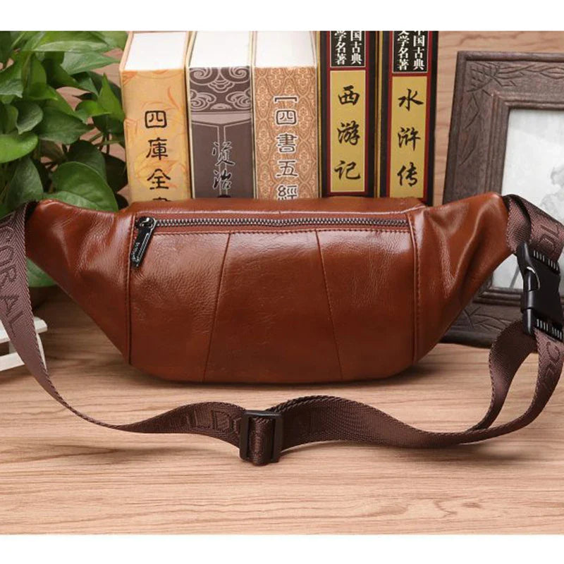 Genuine Leather Fanny Pack | Large Capacity, Robust Design & Versatile for Travel and Outdoor Activities