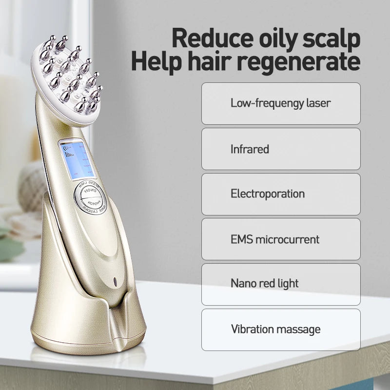 Red Light Therapy for Hair Growth – Laser Comb with Low-Level Laser Light for Effective Hair Loss Treatment, Includes Hair Growth Brush for Enhanced Results