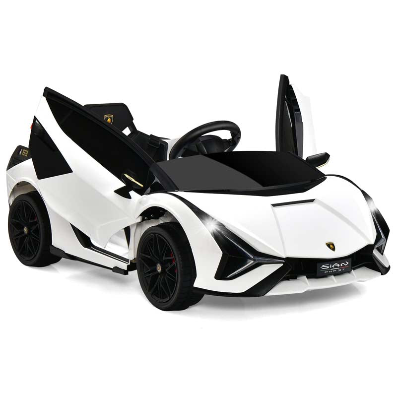 12V Licensed Lamborghini Sian FKP 37 Kids Ride-On Car with Remote, Electric Toy Roadster Carbon Fiber Textured for Toddler