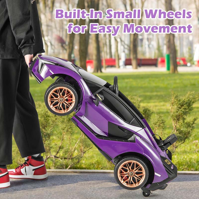 12V Licensed Lamborghini Sian FKP 37 Kids Ride-On Car with Remote, Electric Toy Roadster Carbon Fiber Textured for Toddler