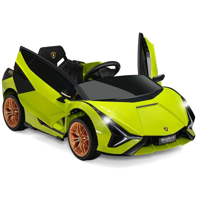 12V Licensed Lamborghini Sian FKP 37 Kids Ride-On Car with Remote, Electric Toy Roadster Carbon Fiber Textured for Toddler