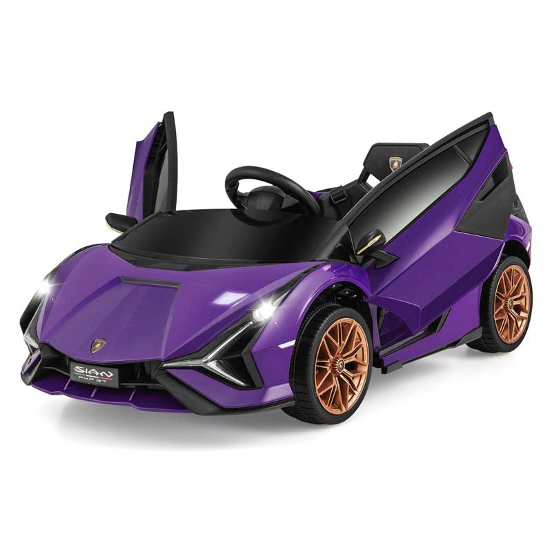 12V Licensed Lamborghini Sian FKP 37 Kids Ride-On Car with Remote, Electric Toy Roadster Carbon Fiber Textured for Toddler