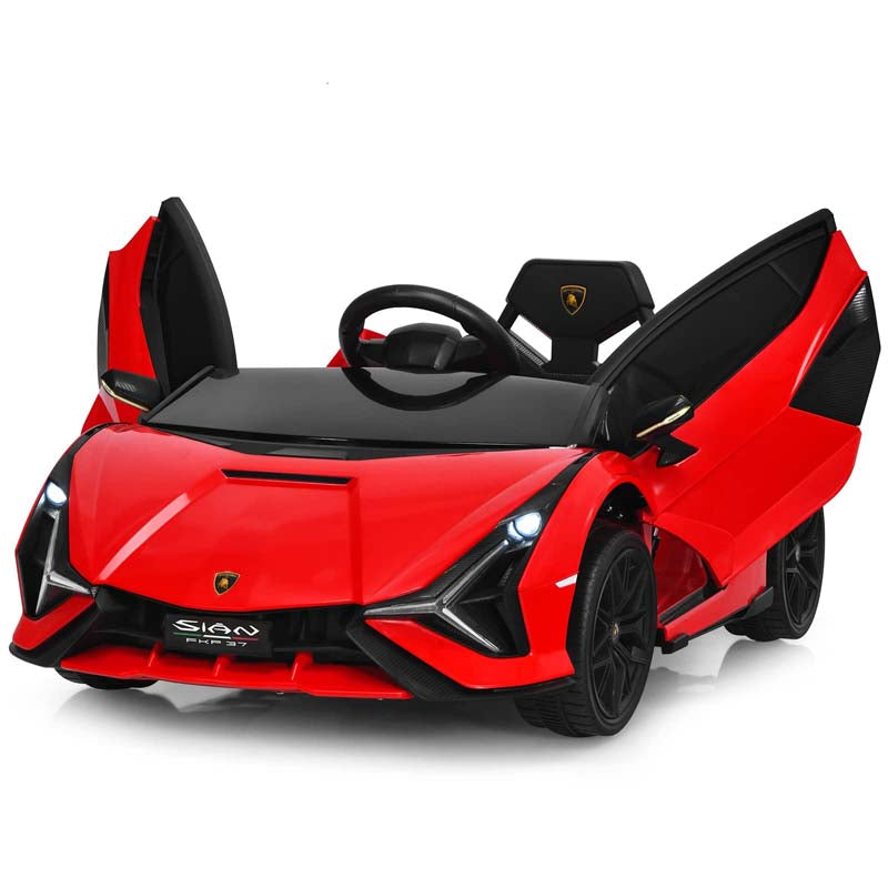 12V Licensed Lamborghini Sian FKP 37 Kids Ride-On Car with Remote, Electric Toy Roadster Carbon Fiber Textured for Toddler
