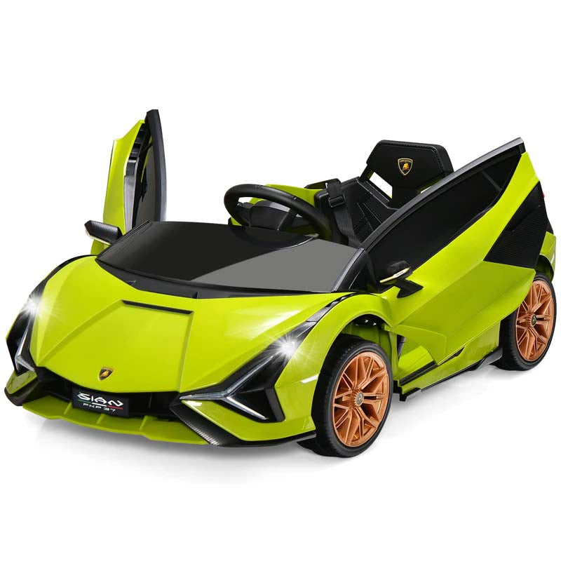 12V Licensed Lamborghini Sian FKP 37 Kids Ride-On Car with Remote, Electric Toy Roadster Carbon Fiber Textured for Toddler