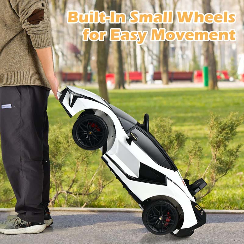 12V Licensed Lamborghini Sian FKP 37 Kids Ride-On Car with Remote, Electric Toy Roadster Carbon Fiber Textured for Toddler