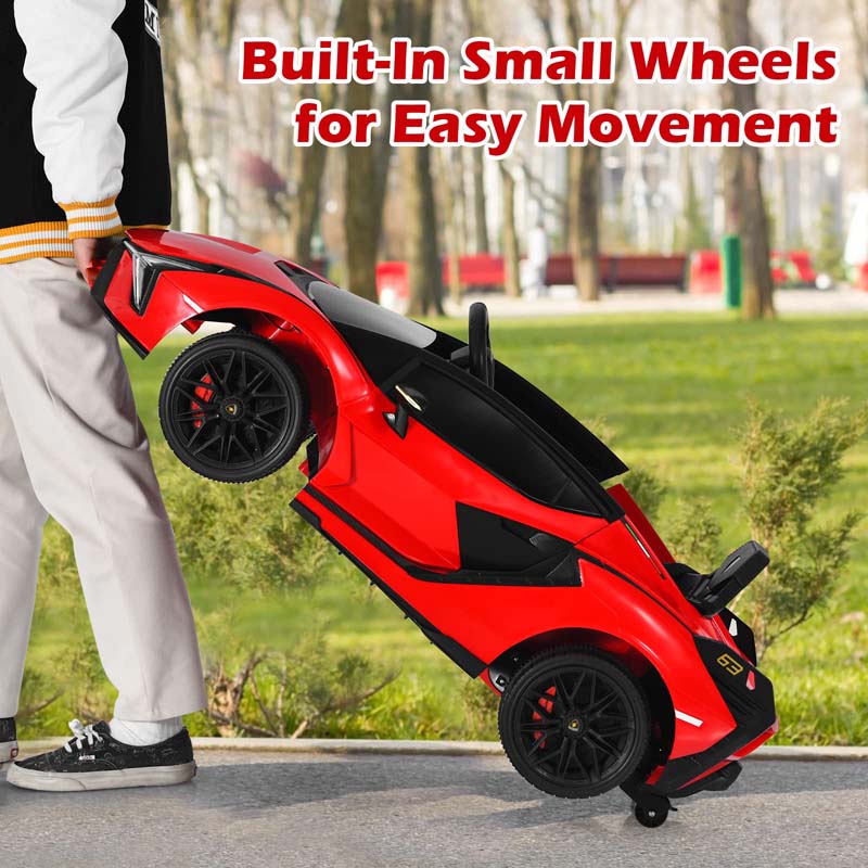 12V Licensed Lamborghini Sian FKP 37 Kids Ride-On Car with Remote, Electric Toy Roadster Carbon Fiber Textured for Toddler