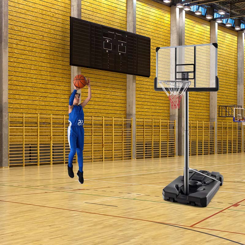 64"-79" Waterproof Portable Basketball Stand Poolside Basketball Hoop Goal System with 44" Backboard