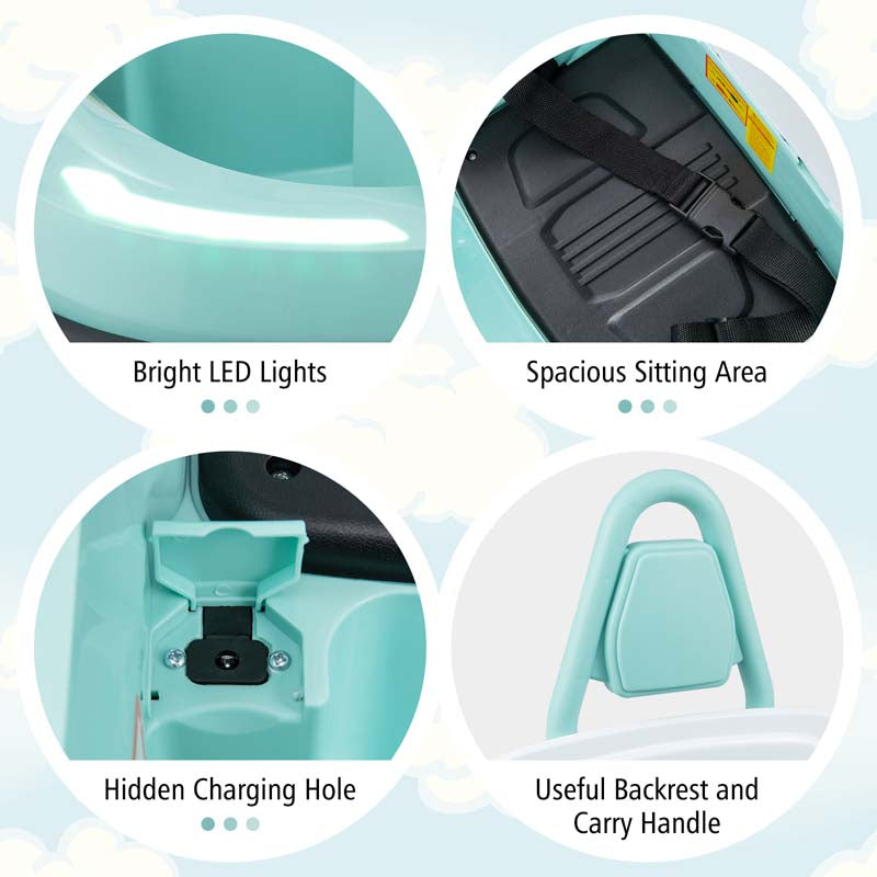 Toddler Ride on Bumper Car for Kids, 6V Electric Ride on Toy w/ 360° Spinning, Dual Motors, 2 Speeds, Music & LED Lights