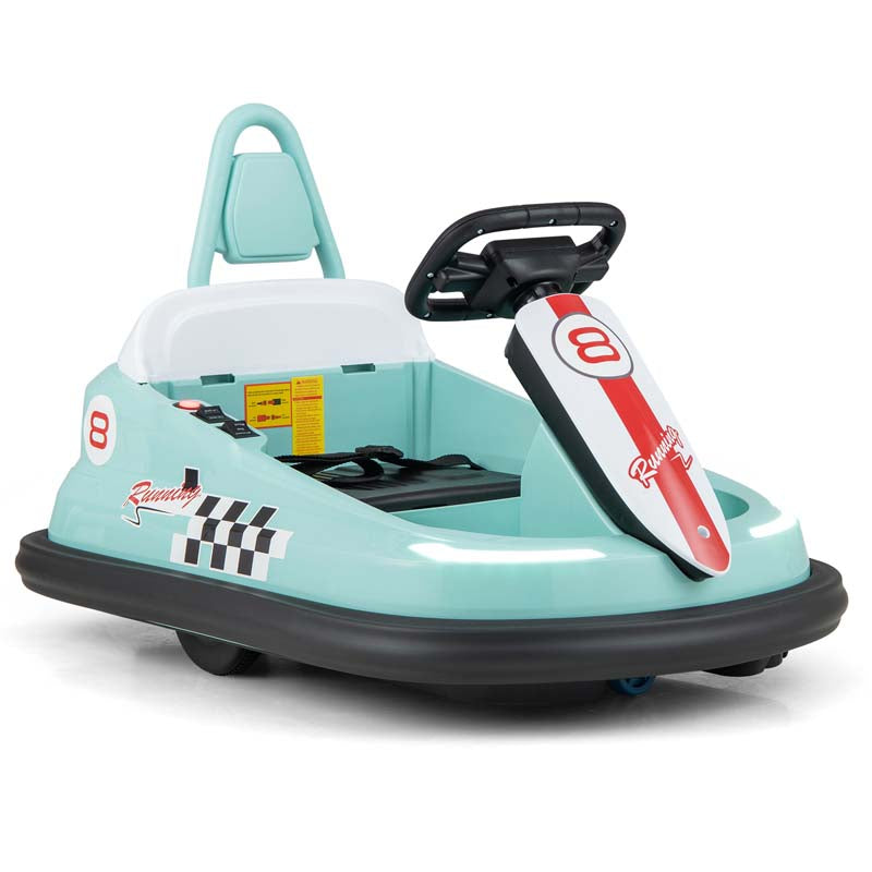 Toddler Ride on Bumper Car for Kids, 6V Electric Ride on Toy w/ 360° Spinning, Dual Motors, 2 Speeds, Music & LED Lights