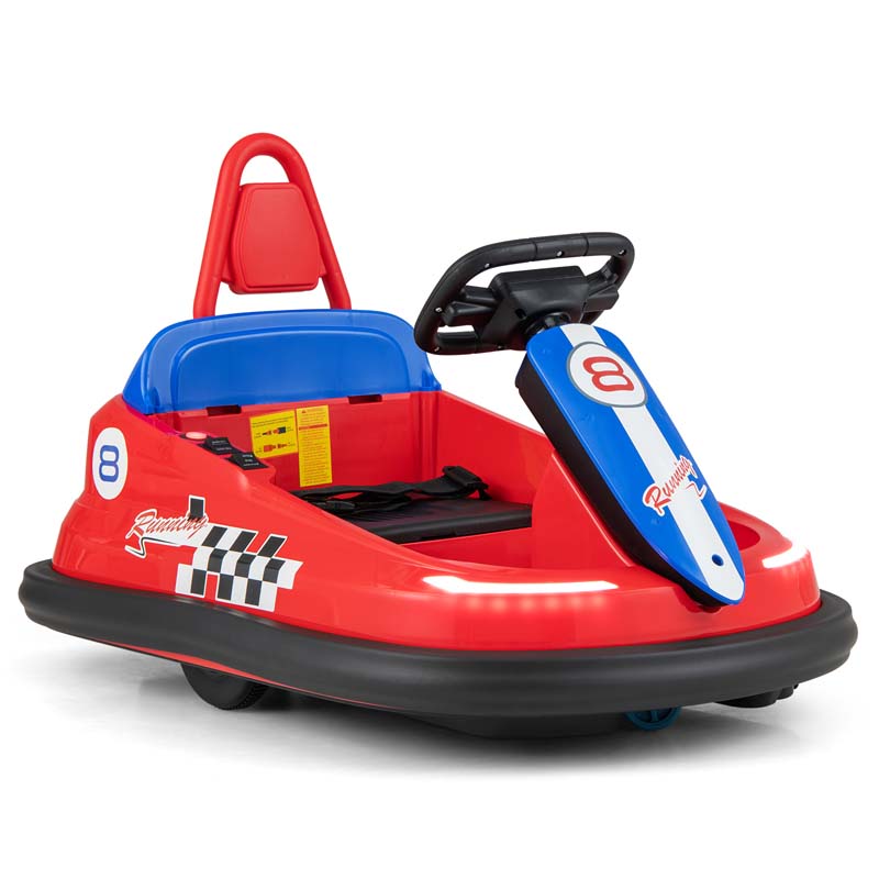 Toddler Ride on Bumper Car for Kids, 6V Electric Ride on Toy w/ 360° Spinning, Dual Motors, 2 Speeds, Music & LED Lights
