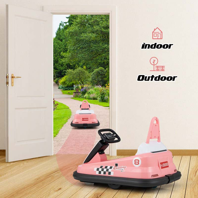 Toddler Ride on Bumper Car for Kids, 6V Electric Ride on Toy w/ 360° Spinning, Dual Motors, 2 Speeds, Music & LED Lights