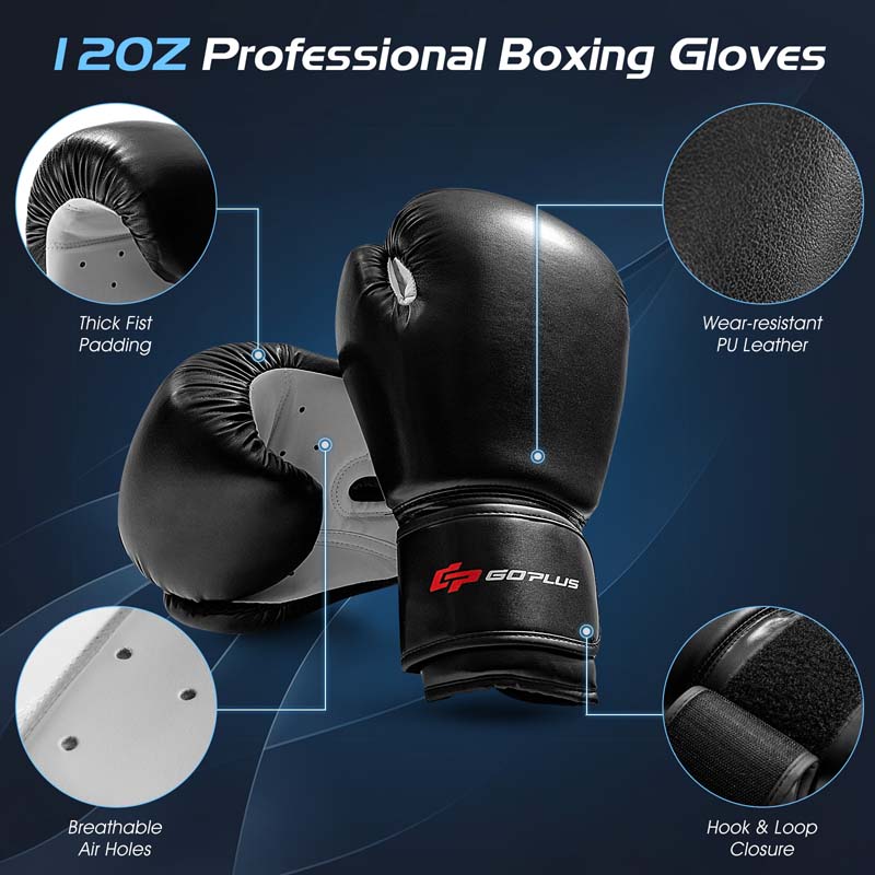 70" Freestanding Punching Bag 220lbs Heavy Boxing Bag with Gloves, Shock Absorber, 12 Suction Cup Base
