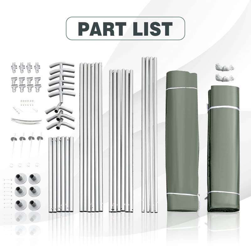 7 x 12 FT Outdoor Patio Steel Carport Canopy Tent Storage Shelter Garage Shed for Motorcycle ATV Car Bike