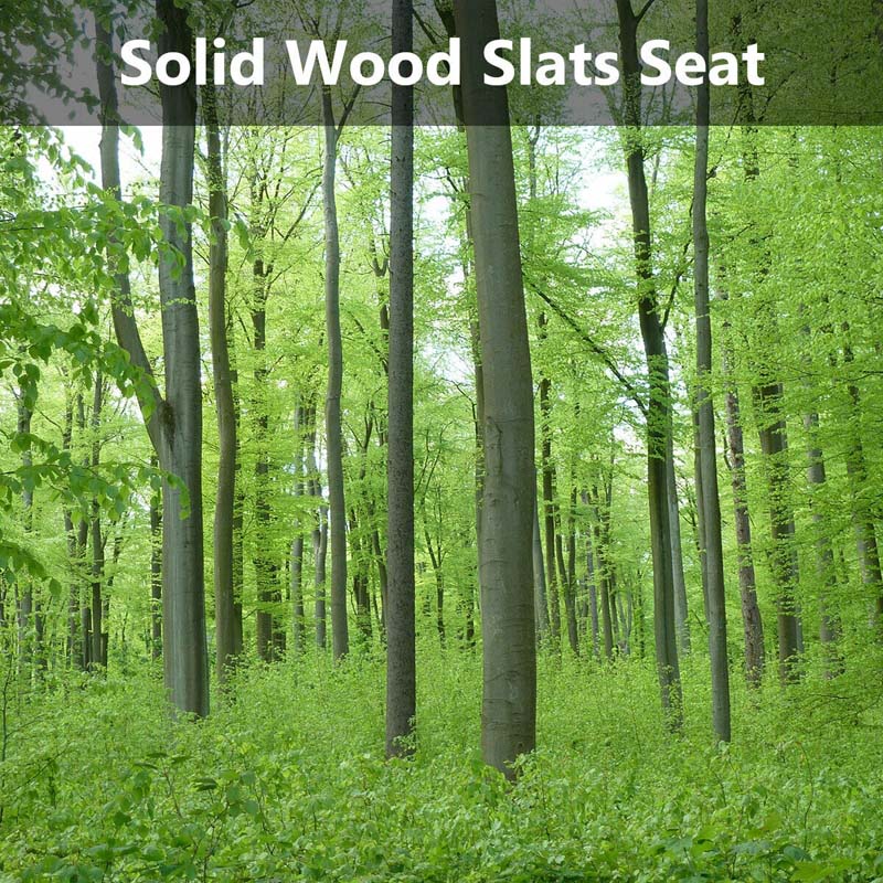 Large Cast Iron Outdoor Bench Seat, Weatherproof Wooden Garden Bench for Patio Park Porch